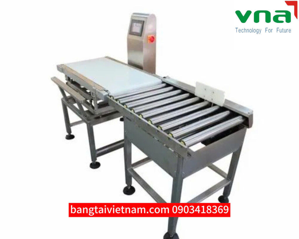 Băng tải cân kiểm tra khối lượng sản phẩm