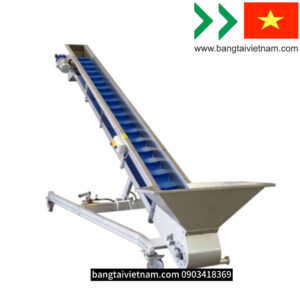 Băng tải nghiêng cấp liệu vận chuyển nguyên liệu công nghiệp
